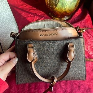 Dark brown/brown Michael Kors small crossbody.